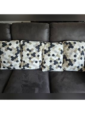Set of 4 Cushion Covers Handmade "Maxwell Street" Modern Geometric